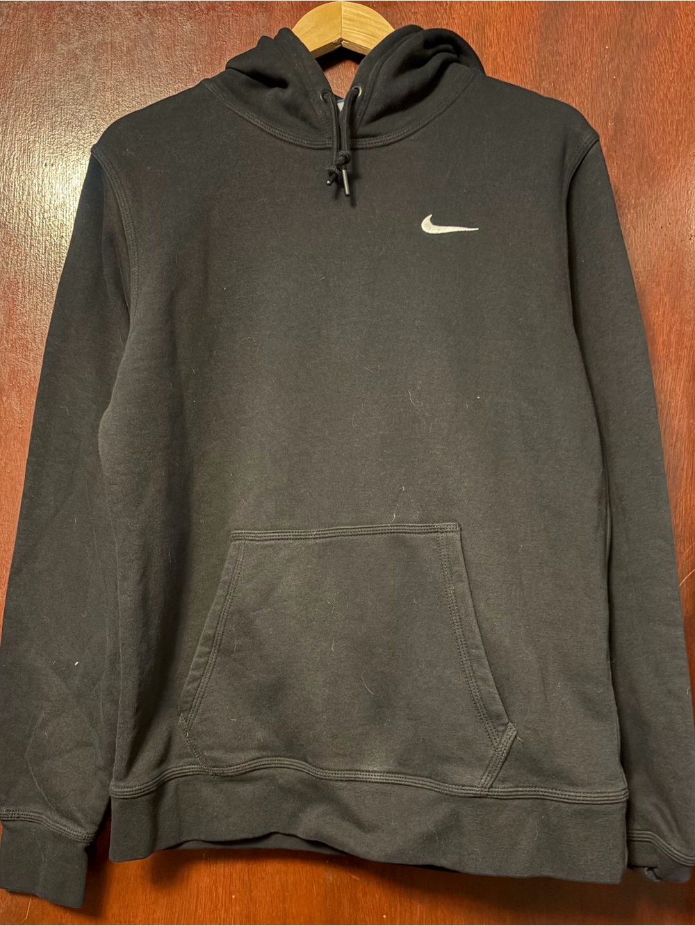 Nike Black Hoodie with White Swoosh